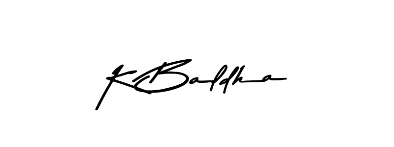Asem Kandis PERSONAL USE is a professional signature style that is perfect for those who want to add a touch of class to their signature. It is also a great choice for those who want to make their signature more unique. Get K Baldha name to fancy signature for free. K Baldha signature style 9 images and pictures png