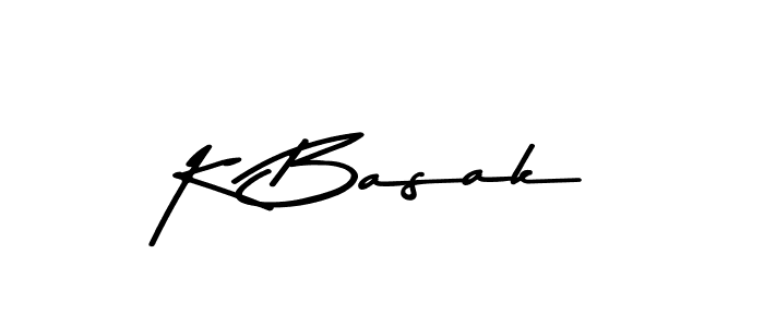 The best way (Asem Kandis PERSONAL USE) to make a short signature is to pick only two or three words in your name. The name K Basak include a total of six letters. For converting this name. K Basak signature style 9 images and pictures png