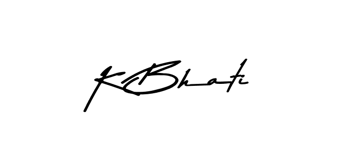 How to make K Bhati name signature. Use Asem Kandis PERSONAL USE style for creating short signs online. This is the latest handwritten sign. K Bhati signature style 9 images and pictures png