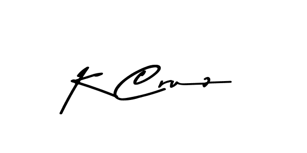 Create a beautiful signature design for name K Cruz. With this signature (Asem Kandis PERSONAL USE) fonts, you can make a handwritten signature for free. K Cruz signature style 9 images and pictures png