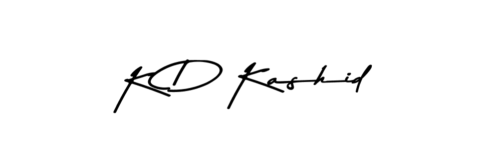 How to make K D Kashid name signature. Use Asem Kandis PERSONAL USE style for creating short signs online. This is the latest handwritten sign. K D Kashid signature style 9 images and pictures png