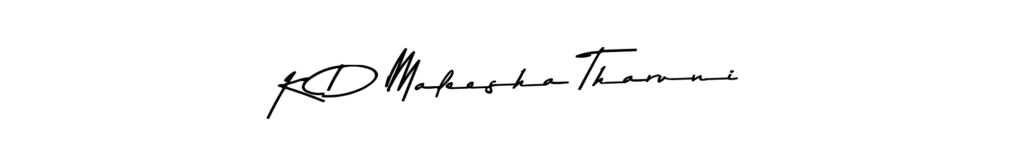 Design your own signature with our free online signature maker. With this signature software, you can create a handwritten (Asem Kandis PERSONAL USE) signature for name K D Maleesha Tharuni. K D Maleesha Tharuni signature style 9 images and pictures png