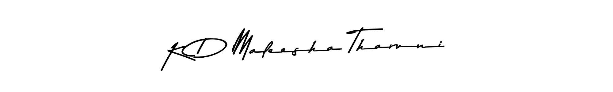 Design your own signature with our free online signature maker. With this signature software, you can create a handwritten (Asem Kandis PERSONAL USE) signature for name K D Maleesha Tharuni. K D Maleesha Tharuni signature style 9 images and pictures png