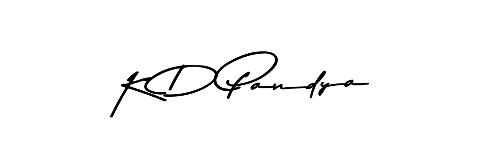 How to make K D Pandya name signature. Use Asem Kandis PERSONAL USE style for creating short signs online. This is the latest handwritten sign. K D Pandya signature style 9 images and pictures png