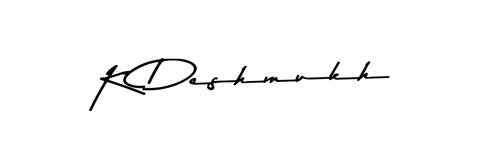 How to make K Deshmukh signature? Asem Kandis PERSONAL USE is a professional autograph style. Create handwritten signature for K Deshmukh name. K Deshmukh signature style 9 images and pictures png