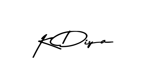 The best way (Asem Kandis PERSONAL USE) to make a short signature is to pick only two or three words in your name. The name K Diya include a total of six letters. For converting this name. K Diya signature style 9 images and pictures png