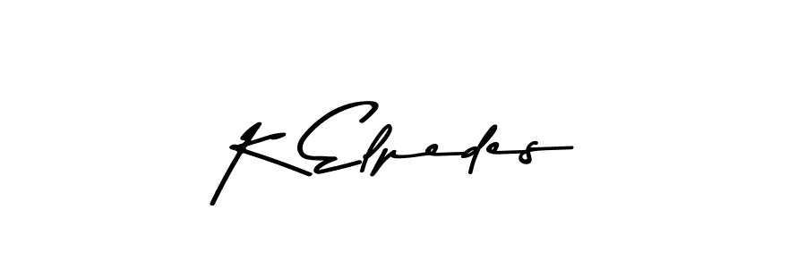 How to make K Elpedes name signature. Use Asem Kandis PERSONAL USE style for creating short signs online. This is the latest handwritten sign. K Elpedes signature style 9 images and pictures png