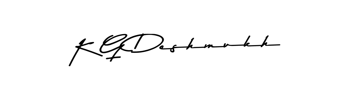 How to make K G Deshmukh name signature. Use Asem Kandis PERSONAL USE style for creating short signs online. This is the latest handwritten sign. K G Deshmukh signature style 9 images and pictures png