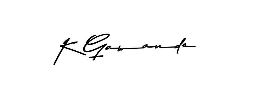 K Gawande stylish signature style. Best Handwritten Sign (Asem Kandis PERSONAL USE) for my name. Handwritten Signature Collection Ideas for my name K Gawande. K Gawande signature style 9 images and pictures png