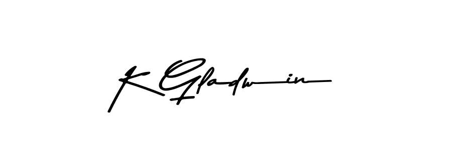Design your own signature with our free online signature maker. With this signature software, you can create a handwritten (Asem Kandis PERSONAL USE) signature for name K Gladwin. K Gladwin signature style 9 images and pictures png