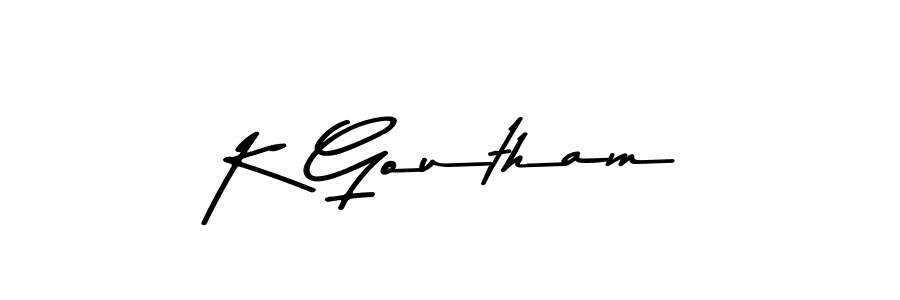 Design your own signature with our free online signature maker. With this signature software, you can create a handwritten (Asem Kandis PERSONAL USE) signature for name K Goutham. K Goutham signature style 9 images and pictures png