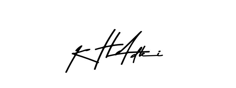 Use a signature maker to create a handwritten signature online. With this signature software, you can design (Asem Kandis PERSONAL USE) your own signature for name K H Adki. K H Adki signature style 9 images and pictures png
