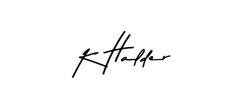 The best way (Asem Kandis PERSONAL USE) to make a short signature is to pick only two or three words in your name. The name K Halder include a total of six letters. For converting this name. K Halder signature style 9 images and pictures png