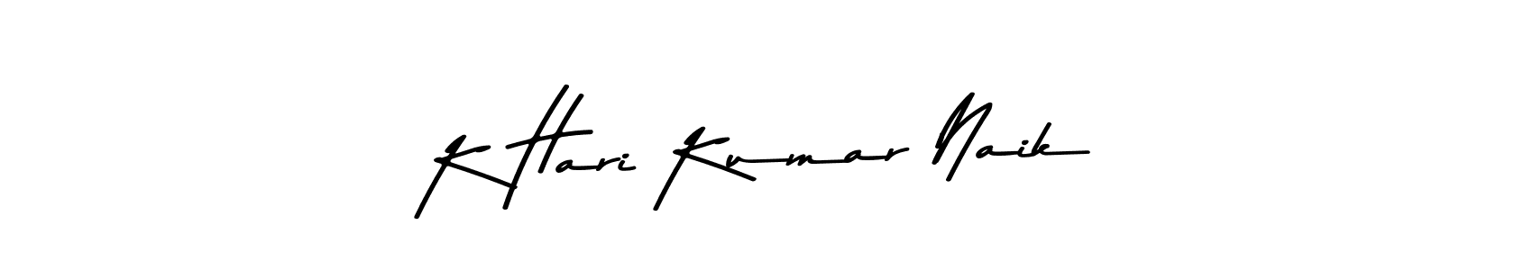 Use a signature maker to create a handwritten signature online. With this signature software, you can design (Asem Kandis PERSONAL USE) your own signature for name K Hari Kumar Naik. K Hari Kumar Naik signature style 9 images and pictures png