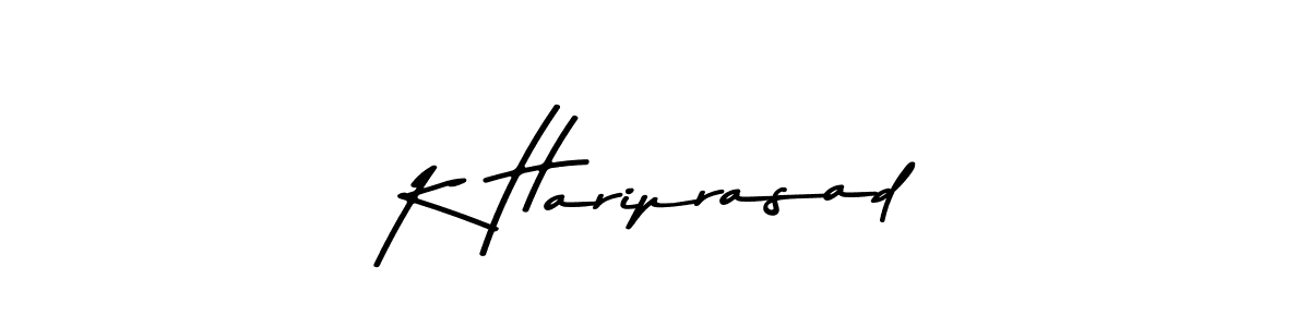 How to make K Hariprasad name signature. Use Asem Kandis PERSONAL USE style for creating short signs online. This is the latest handwritten sign. K Hariprasad signature style 9 images and pictures png