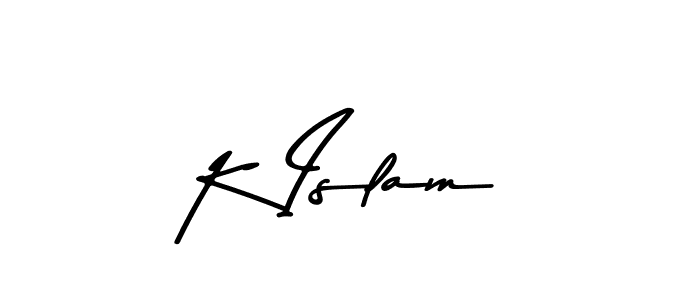 You should practise on your own different ways (Asem Kandis PERSONAL USE) to write your name (K Islam) in signature. don't let someone else do it for you. K Islam signature style 9 images and pictures png