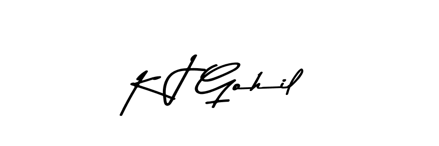 The best way (Asem Kandis PERSONAL USE) to make a short signature is to pick only two or three words in your name. The name K J Gohil include a total of six letters. For converting this name. K J Gohil signature style 9 images and pictures png