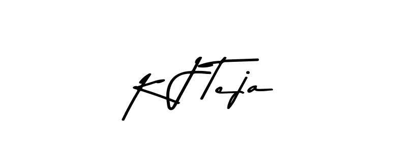 How to make K J Teja name signature. Use Asem Kandis PERSONAL USE style for creating short signs online. This is the latest handwritten sign. K J Teja signature style 9 images and pictures png