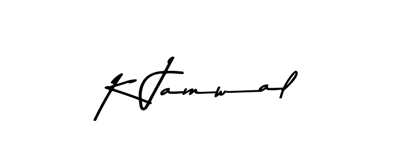 How to make K Jamwal name signature. Use Asem Kandis PERSONAL USE style for creating short signs online. This is the latest handwritten sign. K Jamwal signature style 9 images and pictures png