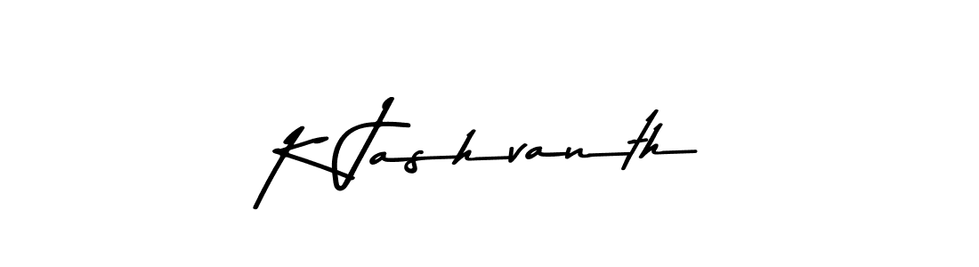 How to make K Jashvanth name signature. Use Asem Kandis PERSONAL USE style for creating short signs online. This is the latest handwritten sign. K Jashvanth signature style 9 images and pictures png