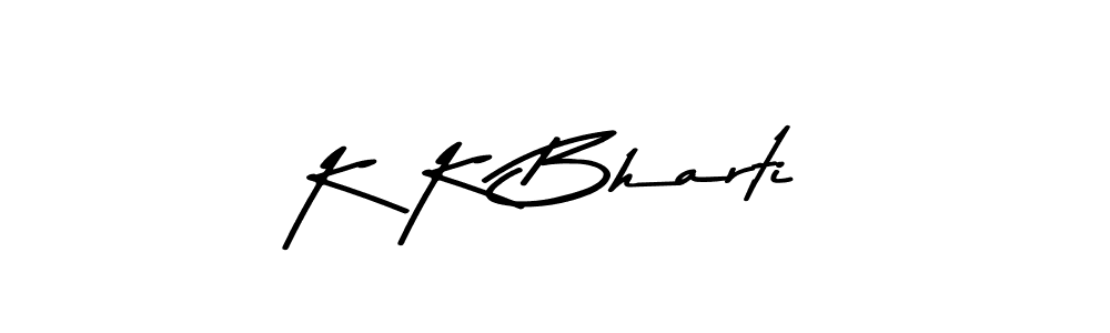 How to make K K Bharti name signature. Use Asem Kandis PERSONAL USE style for creating short signs online. This is the latest handwritten sign. K K Bharti signature style 9 images and pictures png