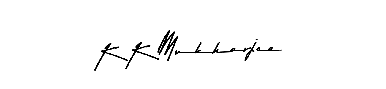 How to make K K Mukharjee name signature. Use Asem Kandis PERSONAL USE style for creating short signs online. This is the latest handwritten sign. K K Mukharjee signature style 9 images and pictures png