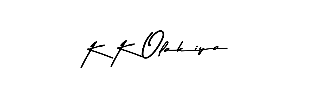 Make a beautiful signature design for name K K Olakiya. With this signature (Asem Kandis PERSONAL USE) style, you can create a handwritten signature for free. K K Olakiya signature style 9 images and pictures png