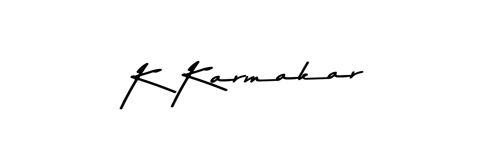 How to make K Karmakar name signature. Use Asem Kandis PERSONAL USE style for creating short signs online. This is the latest handwritten sign. K Karmakar signature style 9 images and pictures png