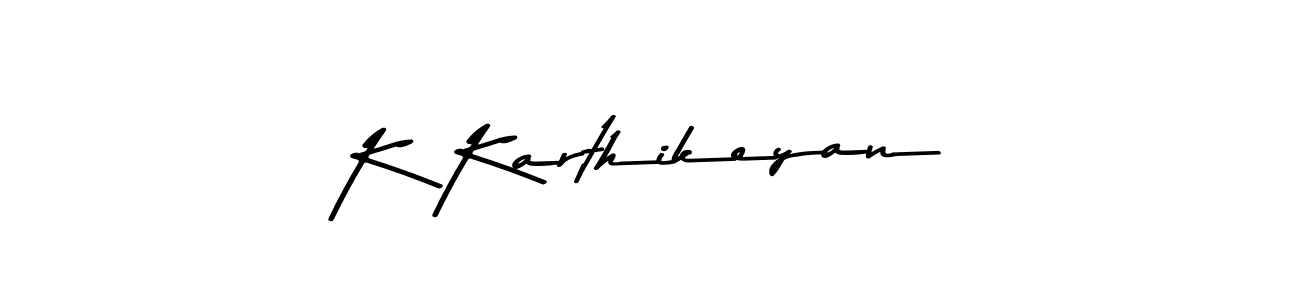 Create a beautiful signature design for name K Karthikeyan. With this signature (Asem Kandis PERSONAL USE) fonts, you can make a handwritten signature for free. K Karthikeyan signature style 9 images and pictures png