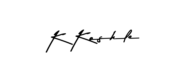 Make a beautiful signature design for name K Koshle. With this signature (Asem Kandis PERSONAL USE) style, you can create a handwritten signature for free. K Koshle signature style 9 images and pictures png