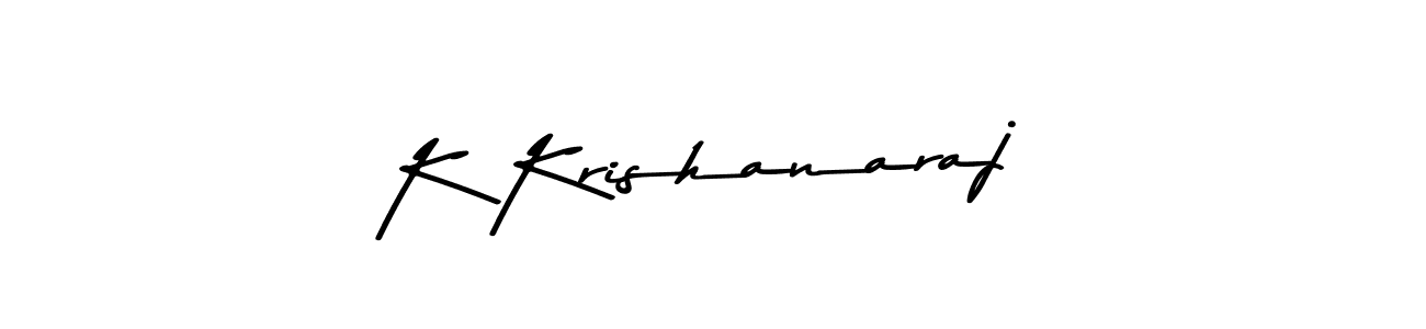 Create a beautiful signature design for name K Krishanaraj. With this signature (Asem Kandis PERSONAL USE) fonts, you can make a handwritten signature for free. K Krishanaraj signature style 9 images and pictures png