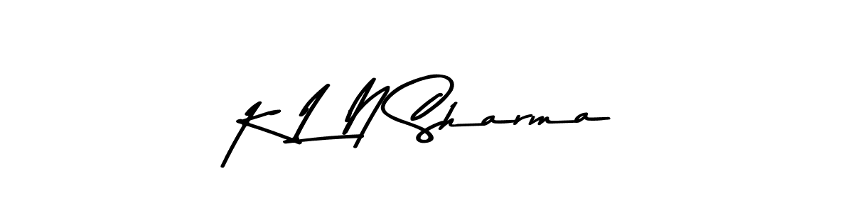 The best way (Asem Kandis PERSONAL USE) to make a short signature is to pick only two or three words in your name. The name K L N Sharma include a total of six letters. For converting this name. K L N Sharma signature style 9 images and pictures png