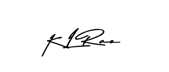 This is the best signature style for the K L Rao name. Also you like these signature font (Asem Kandis PERSONAL USE). Mix name signature. K L Rao signature style 9 images and pictures png