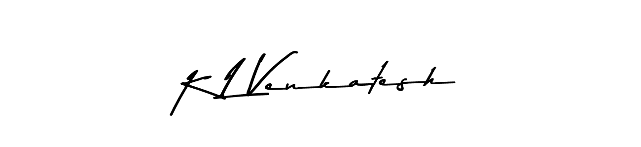 Make a beautiful signature design for name K L Venkatesh. With this signature (Asem Kandis PERSONAL USE) style, you can create a handwritten signature for free. K L Venkatesh signature style 9 images and pictures png