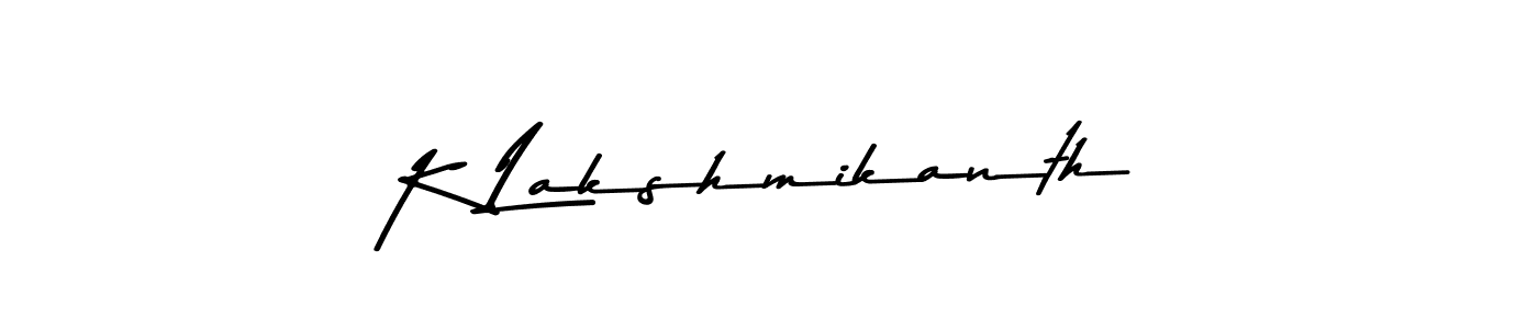 Create a beautiful signature design for name K Lakshmikanth. With this signature (Asem Kandis PERSONAL USE) fonts, you can make a handwritten signature for free. K Lakshmikanth signature style 9 images and pictures png