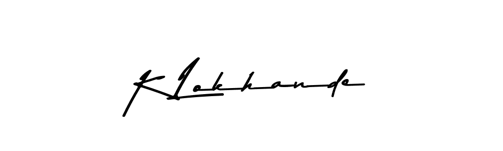 Use a signature maker to create a handwritten signature online. With this signature software, you can design (Asem Kandis PERSONAL USE) your own signature for name K Lokhande. K Lokhande signature style 9 images and pictures png