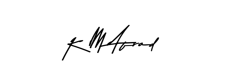 Also You can easily find your signature by using the search form. We will create K M Afrad name handwritten signature images for you free of cost using Asem Kandis PERSONAL USE sign style. K M Afrad signature style 9 images and pictures png