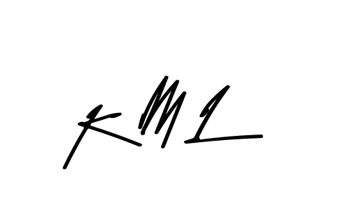 Create a beautiful signature design for name K M L. With this signature (Asem Kandis PERSONAL USE) fonts, you can make a handwritten signature for free. K M L signature style 9 images and pictures png