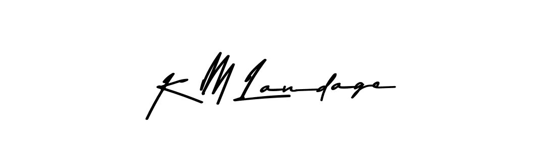 Asem Kandis PERSONAL USE is a professional signature style that is perfect for those who want to add a touch of class to their signature. It is also a great choice for those who want to make their signature more unique. Get K M Landage name to fancy signature for free. K M Landage signature style 9 images and pictures png