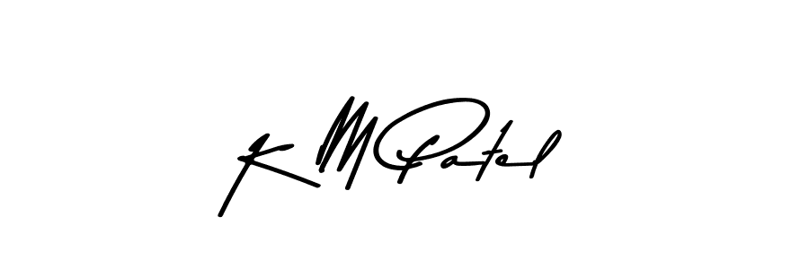 How to make K M Patel name signature. Use Asem Kandis PERSONAL USE style for creating short signs online. This is the latest handwritten sign. K M Patel signature style 9 images and pictures png