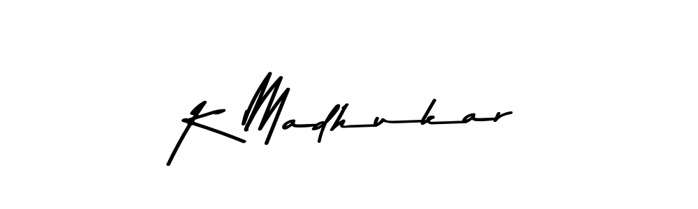 Use a signature maker to create a handwritten signature online. With this signature software, you can design (Asem Kandis PERSONAL USE) your own signature for name K Madhukar. K Madhukar signature style 9 images and pictures png
