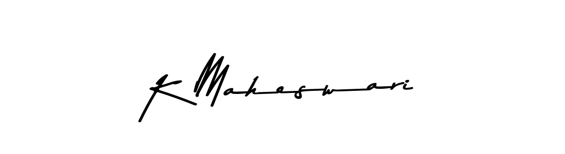 How to make K Maheswari name signature. Use Asem Kandis PERSONAL USE style for creating short signs online. This is the latest handwritten sign. K Maheswari signature style 9 images and pictures png