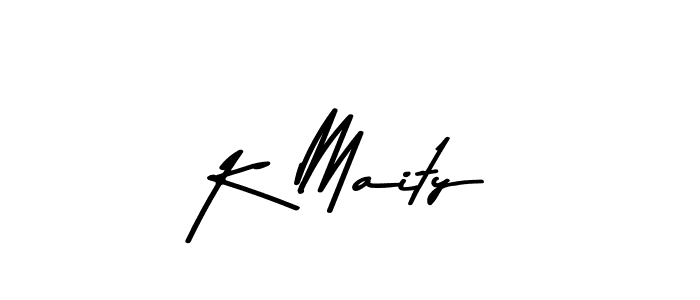 You should practise on your own different ways (Asem Kandis PERSONAL USE) to write your name (K Maity) in signature. don't let someone else do it for you. K Maity signature style 9 images and pictures png