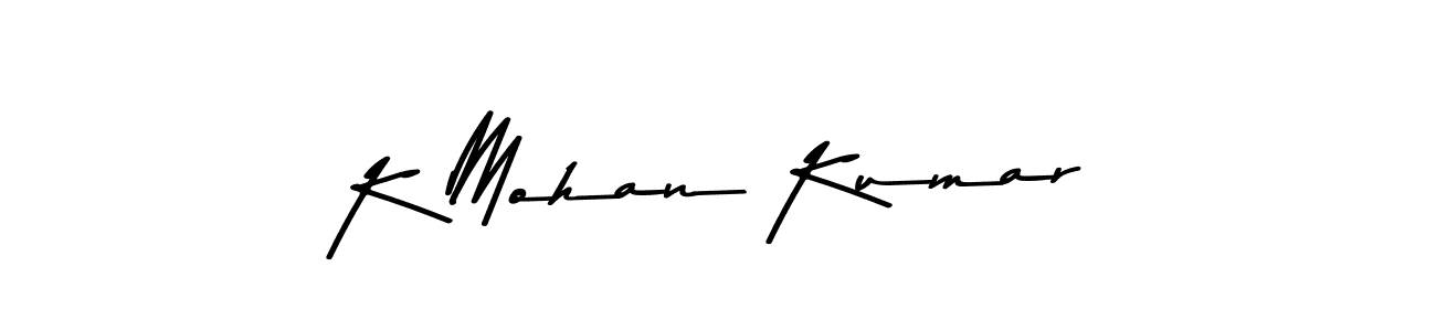 This is the best signature style for the K Mohan Kumar name. Also you like these signature font (Asem Kandis PERSONAL USE). Mix name signature. K Mohan Kumar signature style 9 images and pictures png