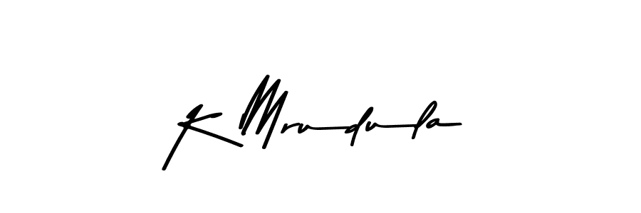 Make a beautiful signature design for name K Mrudula. With this signature (Asem Kandis PERSONAL USE) style, you can create a handwritten signature for free. K Mrudula signature style 9 images and pictures png