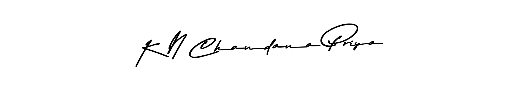 Create a beautiful signature design for name K N Chandana Priya. With this signature (Asem Kandis PERSONAL USE) fonts, you can make a handwritten signature for free. K N Chandana Priya signature style 9 images and pictures png