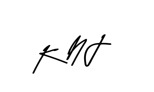 The best way (Asem Kandis PERSONAL USE) to make a short signature is to pick only two or three words in your name. The name K N J include a total of six letters. For converting this name. K N J signature style 9 images and pictures png