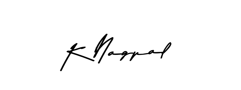 How to make K Nagpal name signature. Use Asem Kandis PERSONAL USE style for creating short signs online. This is the latest handwritten sign. K Nagpal signature style 9 images and pictures png