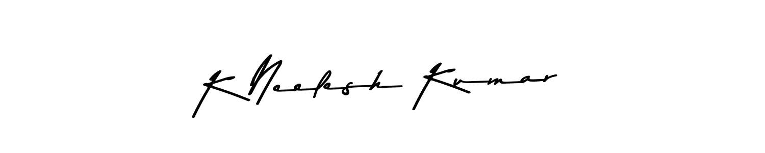 Make a beautiful signature design for name K Neelesh Kumar. With this signature (Asem Kandis PERSONAL USE) style, you can create a handwritten signature for free. K Neelesh Kumar signature style 9 images and pictures png