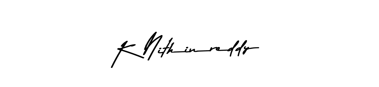 Make a beautiful signature design for name K Nithinreddy. With this signature (Asem Kandis PERSONAL USE) style, you can create a handwritten signature for free. K Nithinreddy signature style 9 images and pictures png